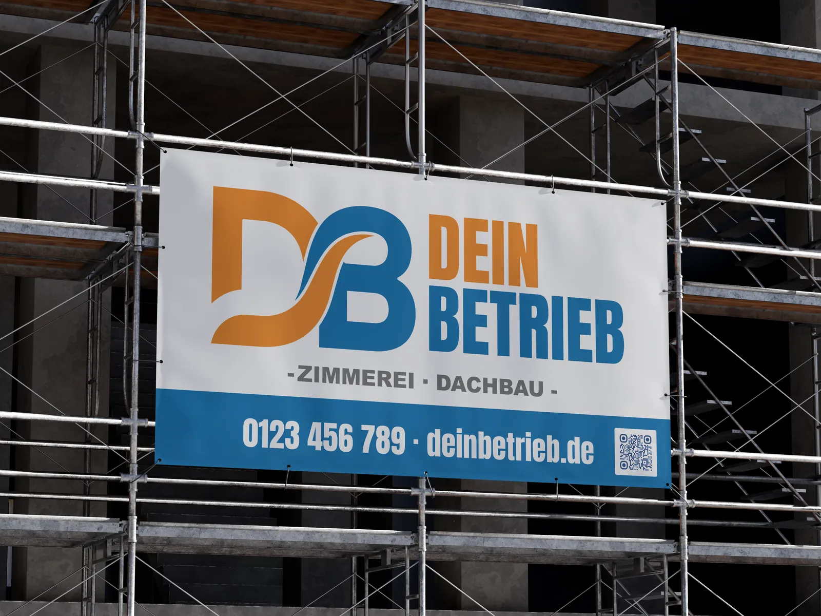 Beispielmotiv: Banner mit Firmenlogo und Kontaktdaten