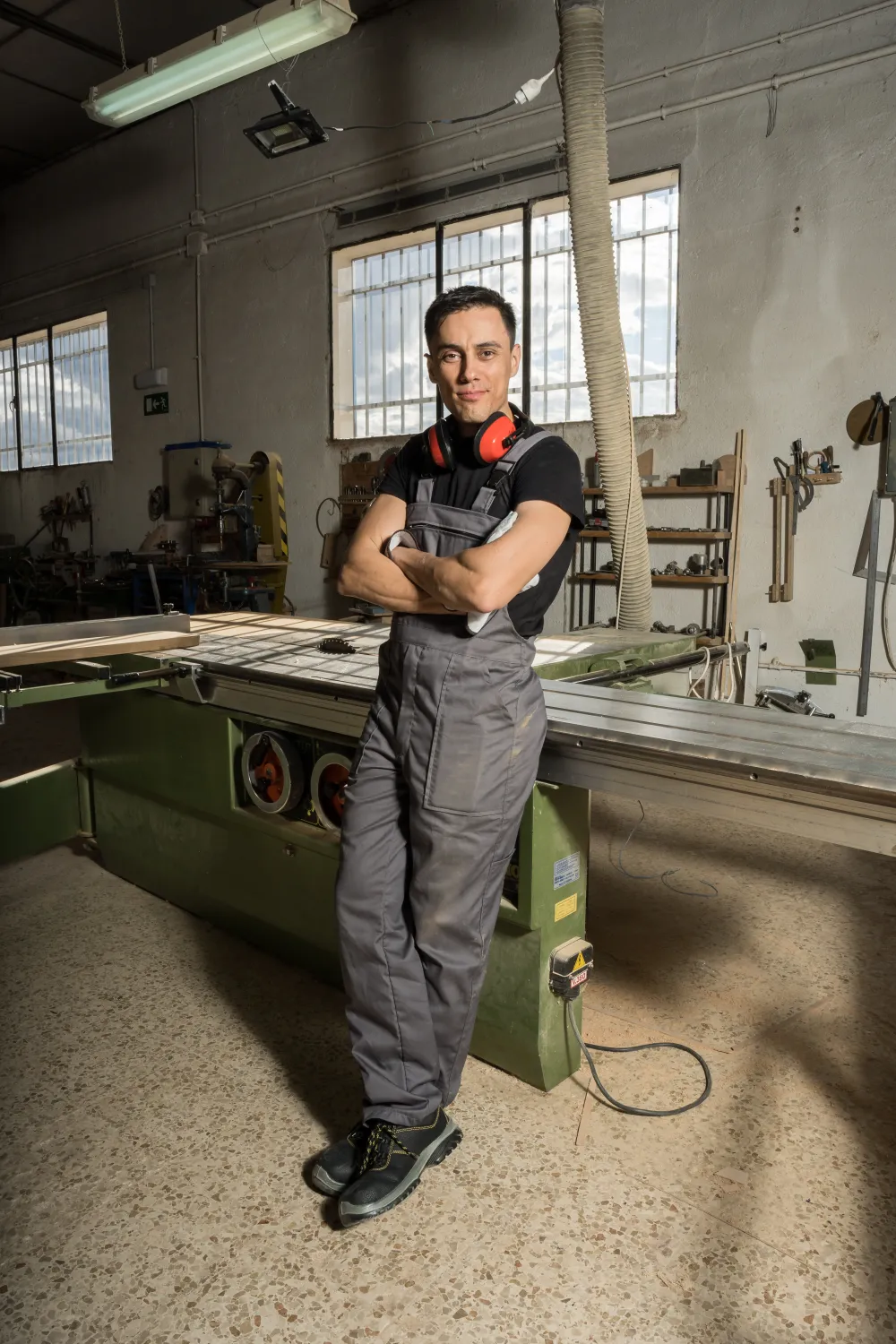 Jan Muster, Zimmerermeister, in der Werkstatt